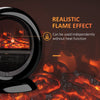 HOMCOM Freestanding Electric Fireplace Indoor Space Table Top Heater with Realistic Flame Effect, Rotatable Head, Overheating Protection, 1500W, Black