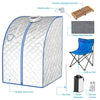 3L Portable Steam Sauna with 9-Level Temperature and Folding Chair-Silver