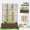 Outsunny Plastic Raised Planter with Trellis, Self Watering Raised Bed for Garden with Wheels, Drainage Holes and Plugs