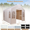 3M x 3M Outdoor Heavy-duty Canopy Tent with 4 Removable Sidewalls and Windows-Beige