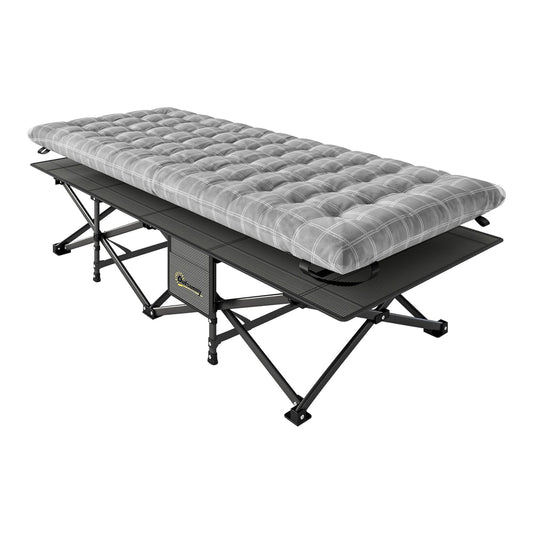 Outsunny Camping Cot with Soft Pad in Grey