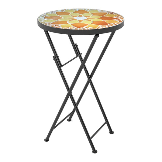 Outsunny Mosaic Outdoor Garden Table in Yellow