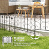 Outsunny Decorative Garden Fencing, 83cm (H) x 3m (L) 5PCs Outdoor Picket Fence Panels, Rustproof Metal Wire Landscape Flower Bed Border Edging Animal Barrier, Black