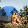 3-Person Outdoor Camping Tent with Removable Floor Mat-Black & Blue
