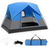 3-Person Outdoor Camping Tent with Removable Floor Mat-Black & Blue