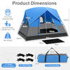 3-Person Outdoor Camping Tent with Removable Floor Mat-Black & Blue