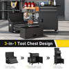 HOMCOM Three-Part Steel Locking Tool Chest - Black