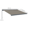 Outsunny 4 x 3(m) Full Cassette Electric Awning with Remote Controller, Aluminium Frame DIY Retractable Garden Awning, UPF50+ Sun Shade Canopy for Deck Door Window, Light Grey