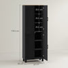 HOMCOM Freestanding Kitchen Cupboard, 4-Door Storage Cabinet with Adjustable Shelves, Modern Kitchen Pantry for Dining Room, 170cm, Black