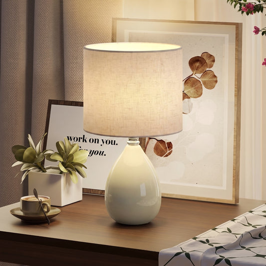 HOMCOM Table Lamp in Cream White