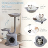 3-Tier Cat Tree with Raper Rope Covered Scratching Post-Grey