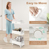 3-Tier Rolling Utility Cart Storage Trolley with Removable Cover and Shelves-White