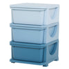 HOMCOM 3 Drawers Plastic Storage Units, 3 Tier Kids Storage Units, Children Toy Chest for Nursery, Playroom, Bedroom, Blue