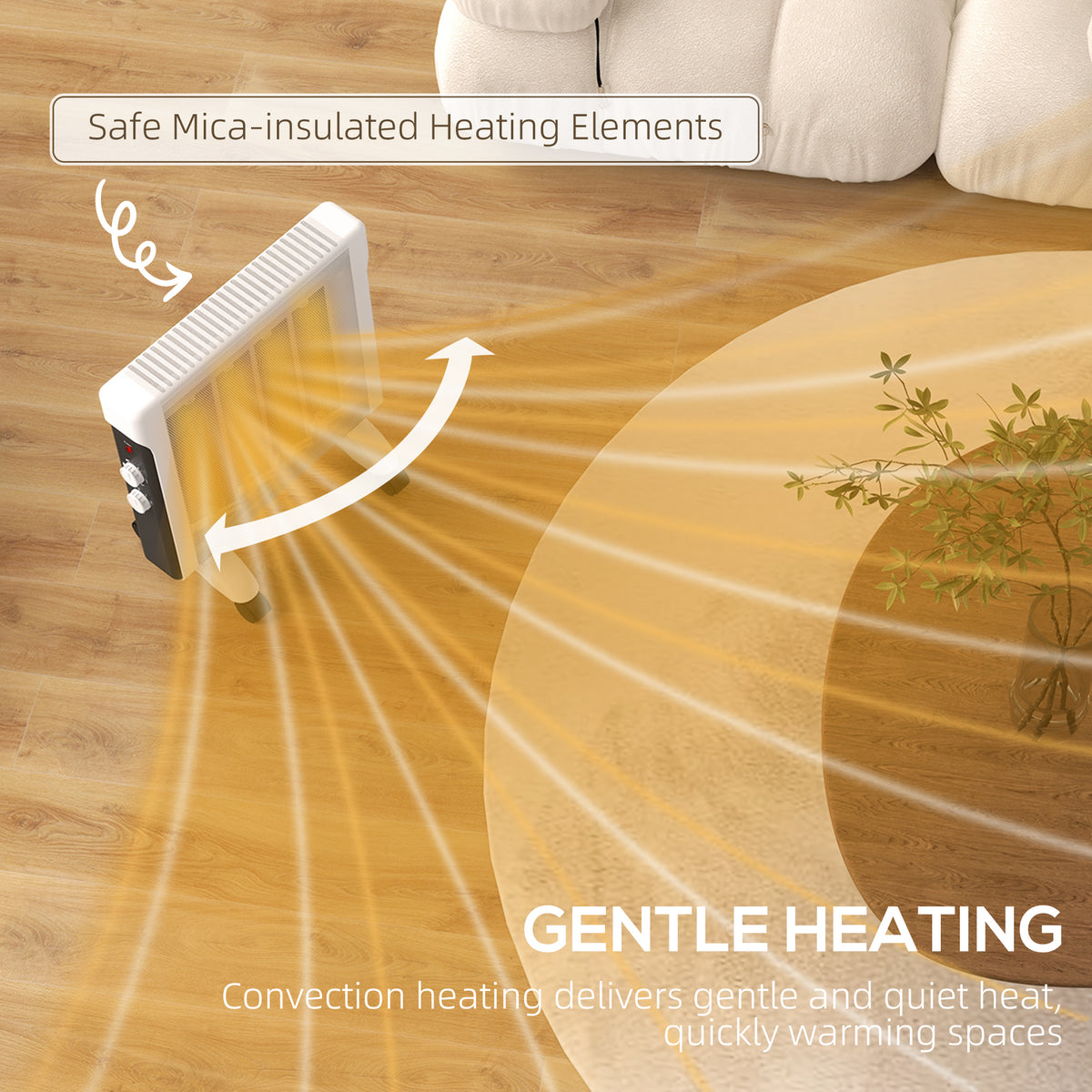 HOMCOM 2kW Electric Heater in White