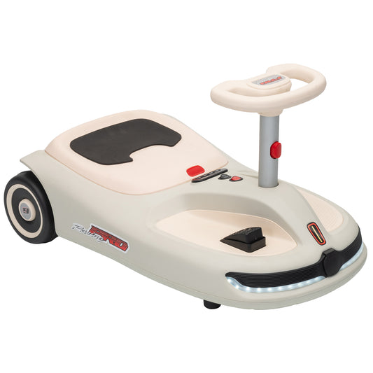 AIYAPLAY 12V Electric Wiggle Car with Pedal in White