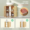 HOMCOM Under Sink Bathroom Cabinet, Freestanding Bamboo Under Sink Cabinet with Louvered Doors and Adjustable Shelf, Natural