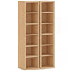 HOMCOM Set of 2 CD Media Display Shelf Unit Tower Rack with Adjustable Shelves, Natural