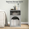 HOMCOM Bedside Table with 2 Open Compartments - Grey
