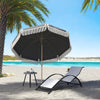 Outsunny 1.7 m Beach Umbrella with Sand Anchor, 30Â° Tilting Fringed Beach Garden Parasol with Adjustable Height, Grey