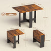 HOMCOM Folding Dining Table, Space-Saving Drop Leaf Kitchen Table for 4-6 People Rustic Brown