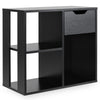 3-Cube Wooden Storage Shelf with Drawer-Black