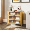 3-Drawer Dresser Mid Century Modern Chest of Drawers-Natural