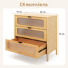 3-Drawer Dresser Mid Century Modern Chest of Drawers-Natural