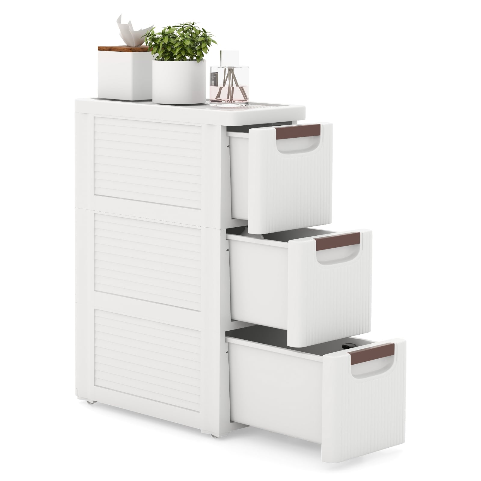 3/4/5/6-Drawer Narrow Storage Cabinet for Small Space-3-Tier