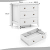 3-Drawer Wooden Dresser Chest of Drawers with Round Metal Knobs-White