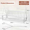 2/3 Person Wooden Outdoor Porch Swing with Adjustable Upper Chains-White-3 Person