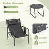 3 Piece Outdoor Bistro Set with Chair and Coffee Table Set-Grey