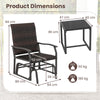 3 Piece Patio Gliding Set with Tempered Glass Coffee Table-Brown
