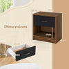 3-Tier Nightstand with Drawer and Open Storage Shelf for Small Spaces-Black & Brown
