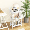 3-Tier Rolling Storage Cart with 2 Hanging Cups and 4 Hooks-White