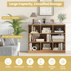 3-Tier Wooden Cube Bookcase with 8 Compartments-Natural