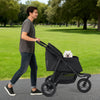 3-Wheel Pet Stroller for Small and Medium Dogs with All-Terrain Wheels-Black