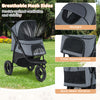 3-Wheel Pet Stroller for Small and Medium Dogs with All-Terrain Wheels-Grey