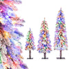 3’ 4’ 5’ Artificial Christmas Tree Set with 115 + 207 + 275 Branch Tips and 50 + 100 + 150 Colorful LED Lights