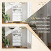 3/4 Drawer Dresser Cabinet with Flip Up Fluted Glass Door-3 Drawers
