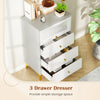 3/4 Drawer Dresser Cabinet with Flip Up Fluted Glass Door-3 Drawers