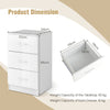 3-Drawer Wooden Dresser Cabinet Set of 2 with Anti-Toppling Device-White