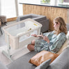 3-in-1 Adjustable Baby Bedside Bassinet with Mattress-Beige
