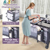 3 in 1 Baby Activity Center Foldable Pack and Play with Diaper Changing Table-Grey