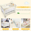 3 in 1 Convertible Bassinet Cot with Changing Table and Toy Bar-Beige