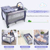 3 in 1 Convertible Bassinet Cot with Changing Table and Toy Bar-Grey