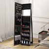 3-in-1 Mirrored Jewelry Armoire with Display Shelves-Coffee