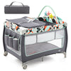 3 in 1 Baby Playard Portable Infant Nursery Center with Toy Bar-Blue