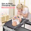 3 in 1 Baby Playard Portable Infant Nursery Center with Toy Bar-Grey