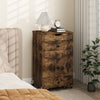 3-in-1 Small Vanity Desk Set with Flip-top Mirror and Lights-Rustic Brown