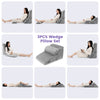 3 PCS Bed Wedge Pillow Set with Machine-washable Cover for Snoring-Grey